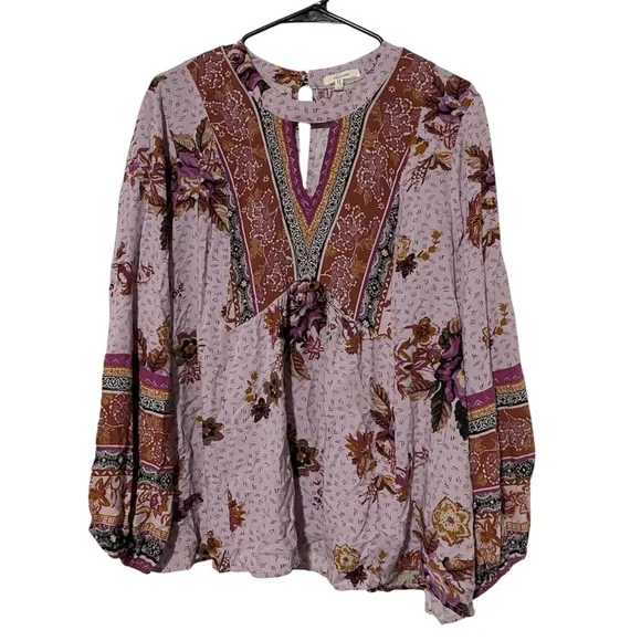 Maurices Floral Boho Peasant Blouse Top - Picture 2 of 10